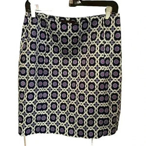 Camille La Vie woman’s short skirt navy, white & purple chain pattern size 6